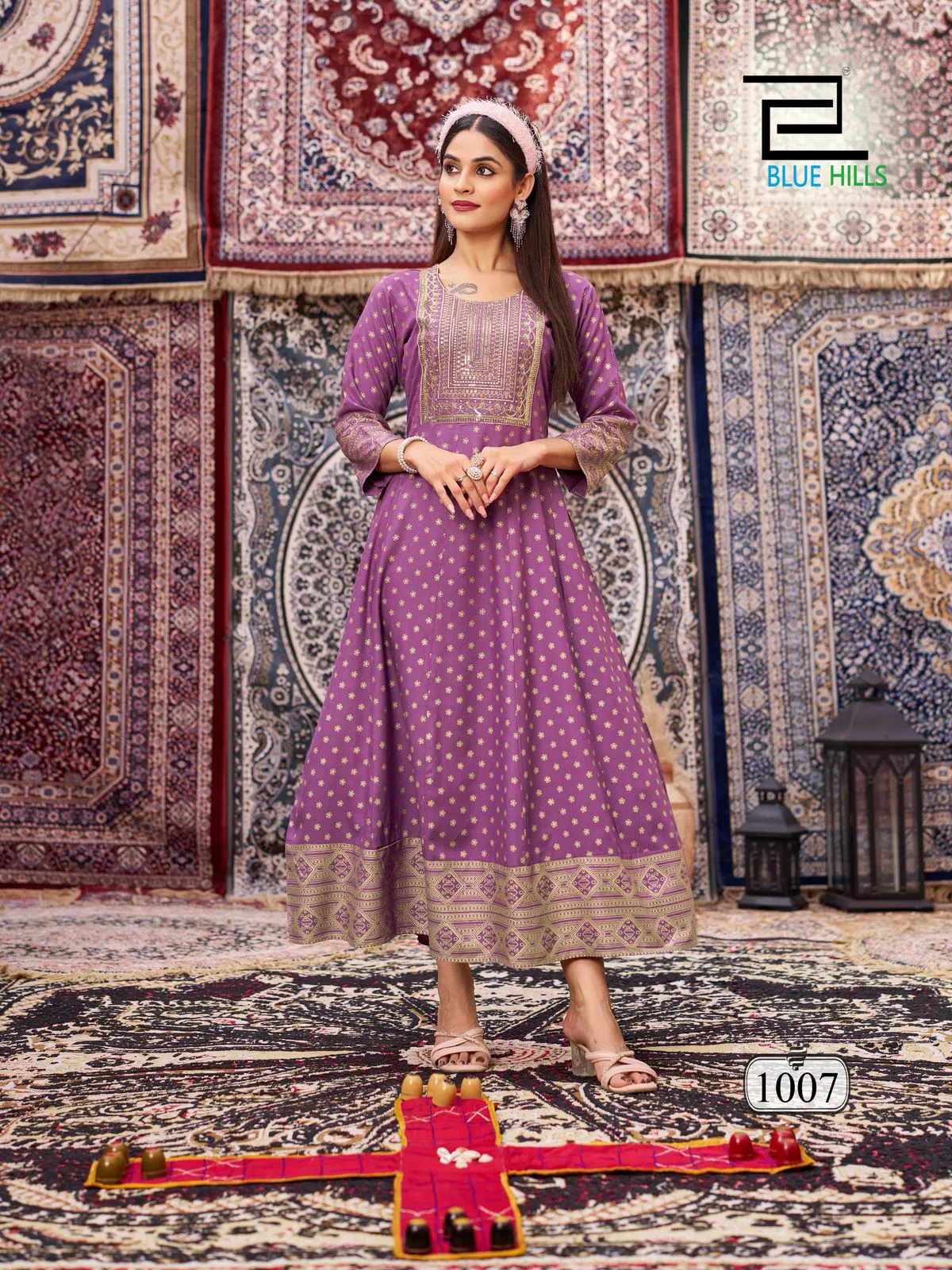 Butterfly By Blue Hills Rayon Anarkali Embroidery Long Kurti Online Wholesale